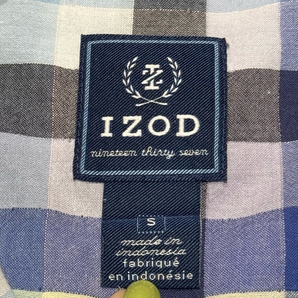 Blue, Green, Yellow button up shirt, kids size small, IZOD brand - Picture 3 of 7